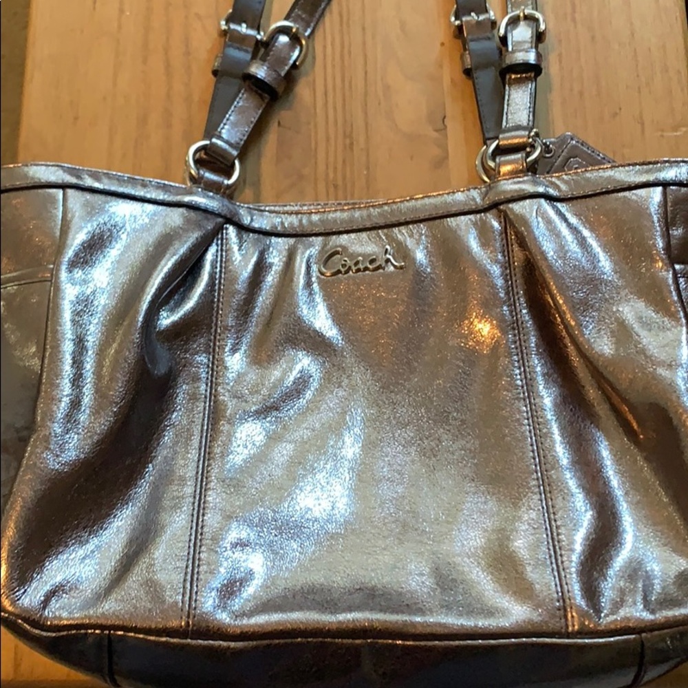 Coach gun metal bag